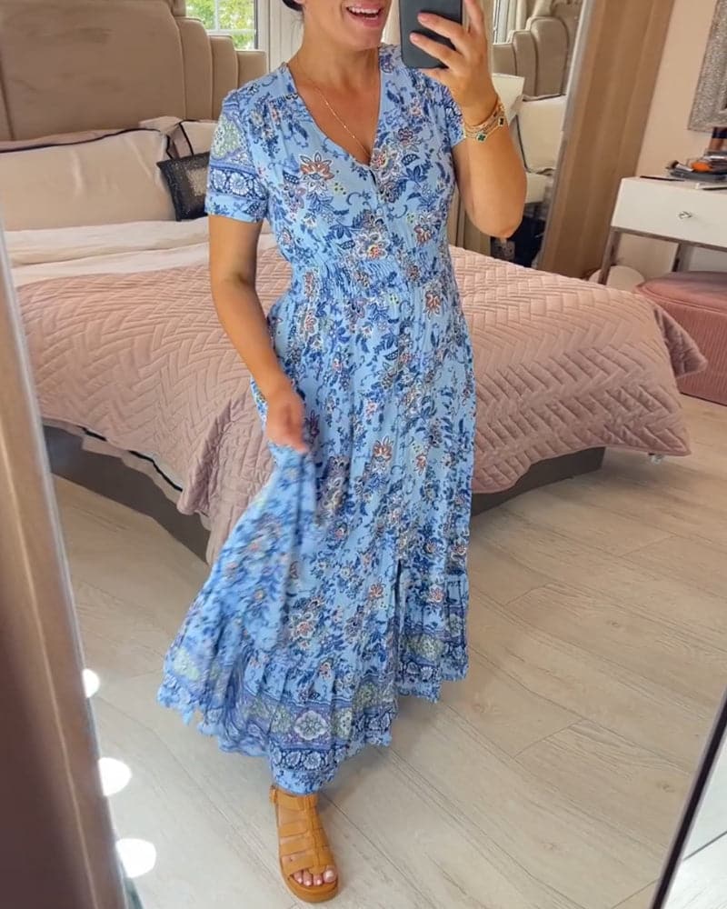 ELLA - Elegantes Boho-Kleid mit Bauchabdeckung