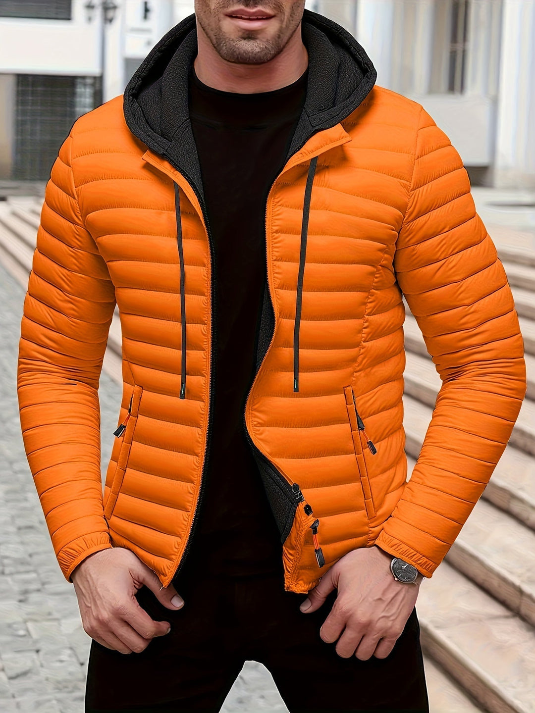 Dielmar™ Gesteppte Kapuzenjacke Mit Frontreissverschluss