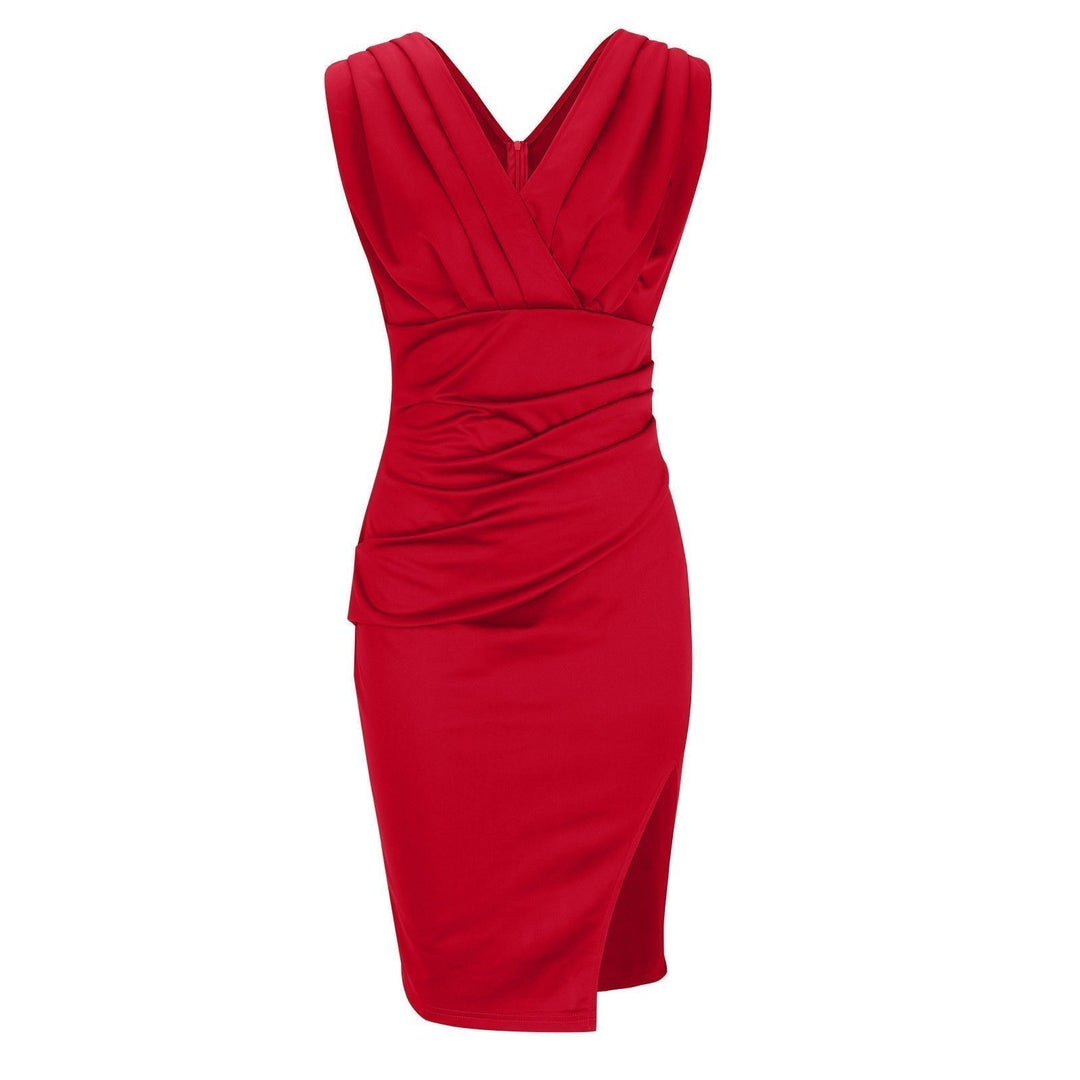 BRENDA - Figurbetontes Kleid mit V-Ausschnitt und Schlitz