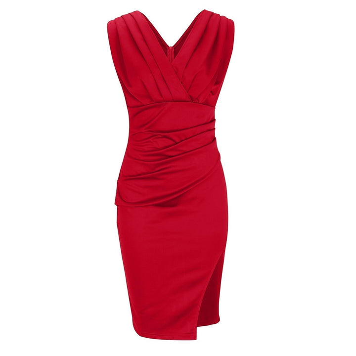 BRENDA - Figurbetontes Kleid mit V-Ausschnitt und Schlitz