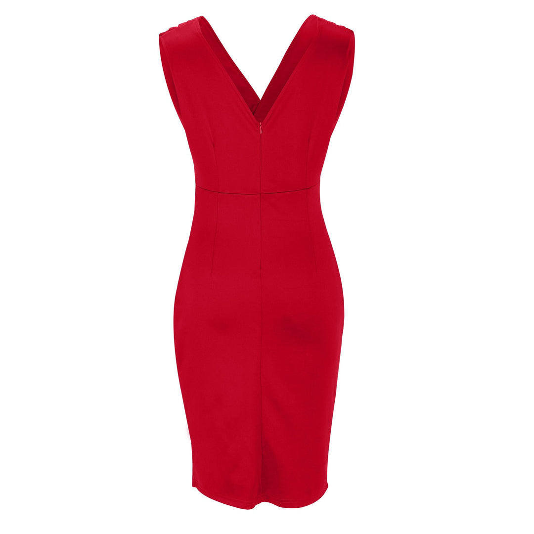 BRENDA - Figurbetontes Kleid mit V-Ausschnitt und Schlitz