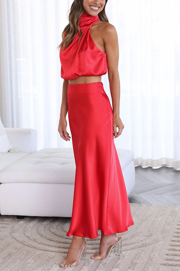 JULIA - Zweiteilige Satin-Kleid-Sets