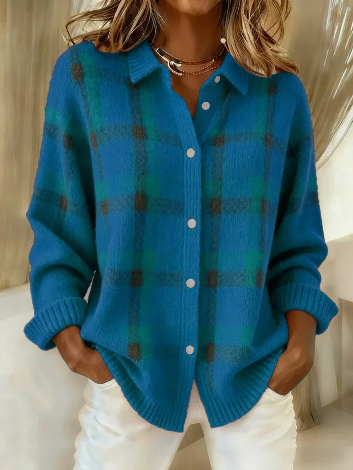 Sandra Karierter Strickpullover