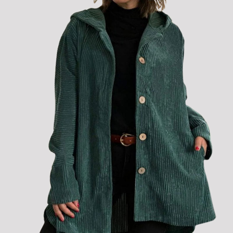 AVERY - Lässige Samt-Hoodiejacke für den Herbst
