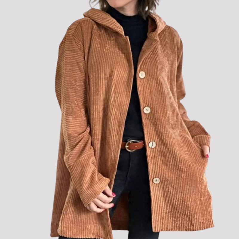 AVERY - Lässige Samt-Hoodiejacke für den Herbst