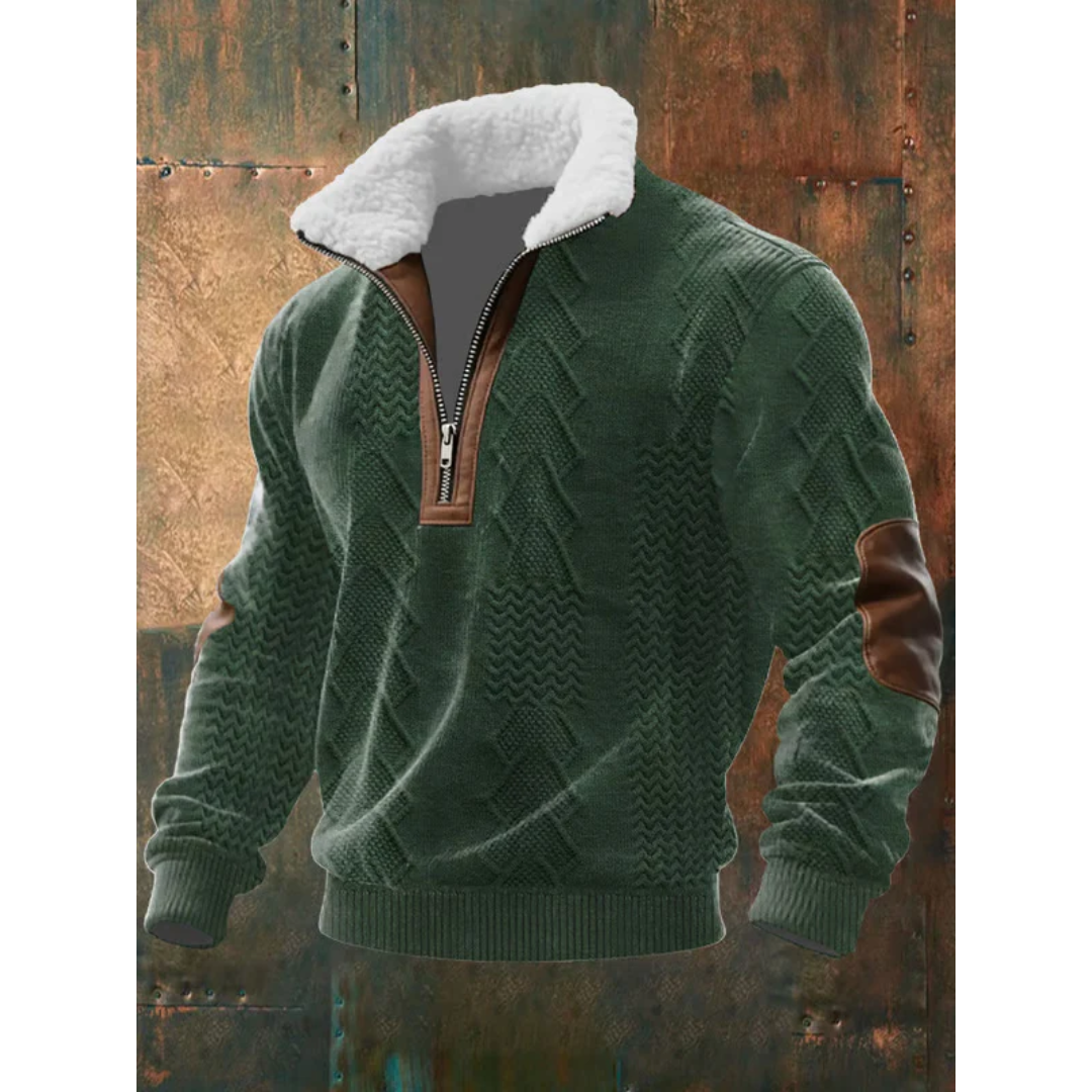 ADRIAN - Fleece mit Stehkragen, Reissverschluss und hohem Kragen