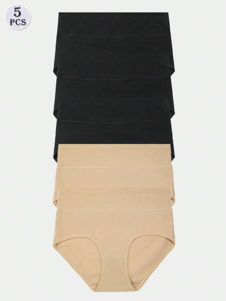 5er-Pack Damen Baumwollslips Mitteltaille