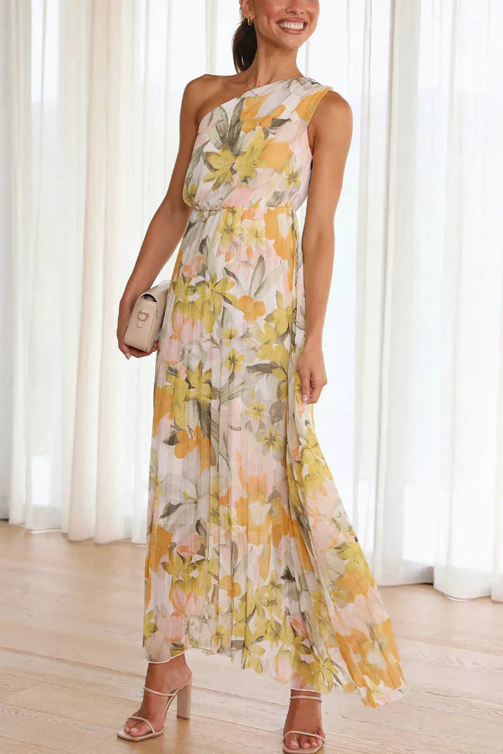MARIE - Bedrucktes asymmetrisches Kleid