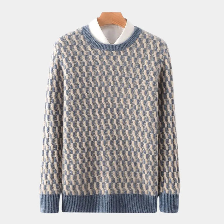 Geometrischer Pullover mit Rundhalsausschnitt