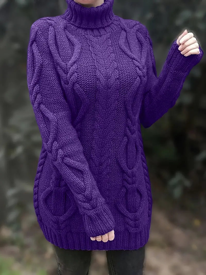 Narda™ Damen Rollkragen Kleid