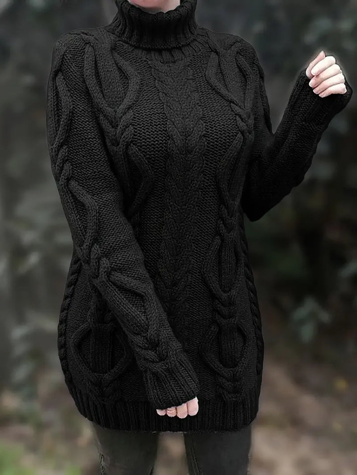 Narda™ Damen Rollkragen Kleid