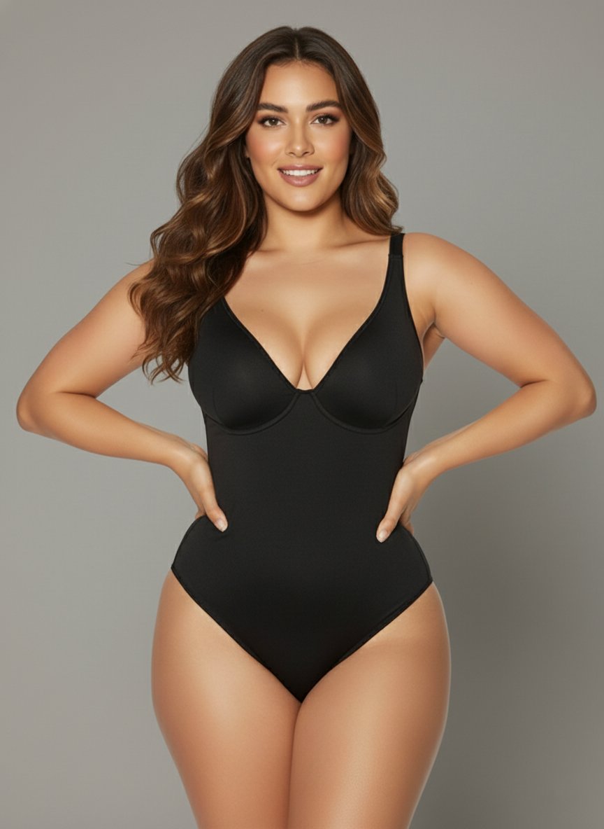 Damen Shaping-Bodysuit mit tiefem V-Ausschnitt