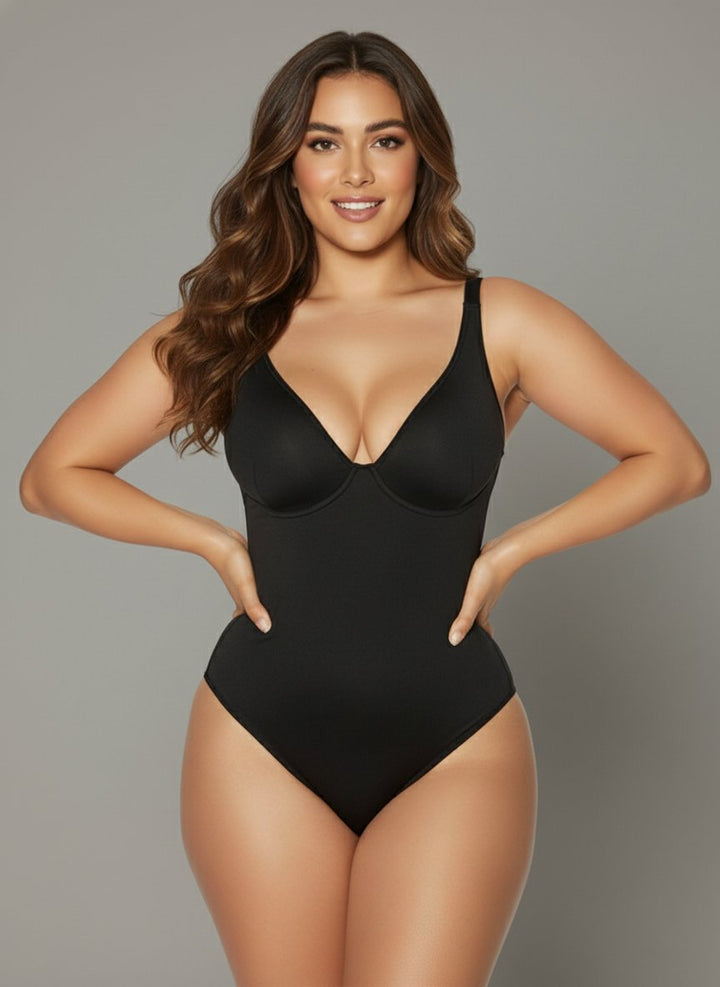 Damen Shaping-Bodysuit mit tiefem V-Ausschnitt