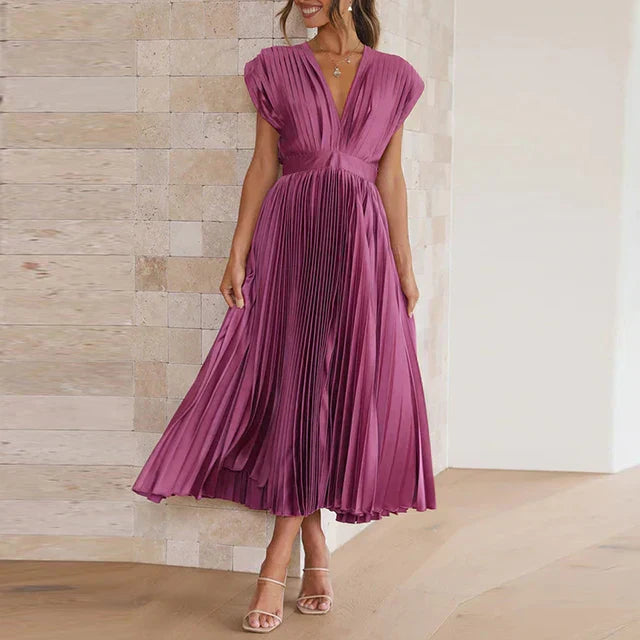 Lisi™ - Maxikleid mit V-Ausschnitt und Plissee