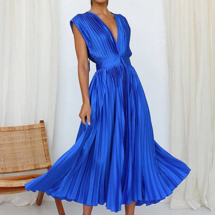 Lisi™ - Maxikleid mit V-Ausschnitt und Plissee