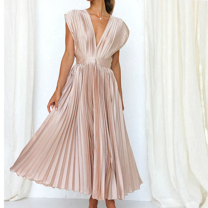 Lisi™ - Maxikleid mit V-Ausschnitt und Plissee