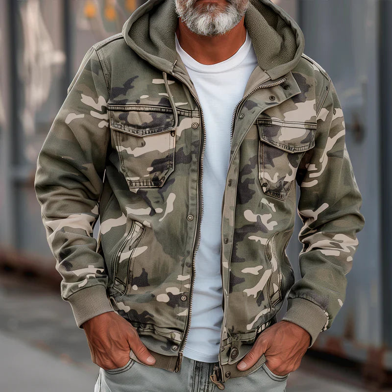 Stian Kapuzen Jacke Im Militär Stil