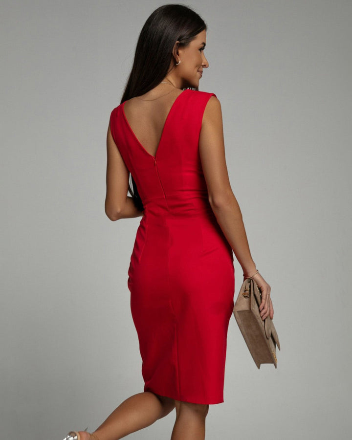 BRENDA - Figurbetontes Kleid mit V-Ausschnitt und Schlitz