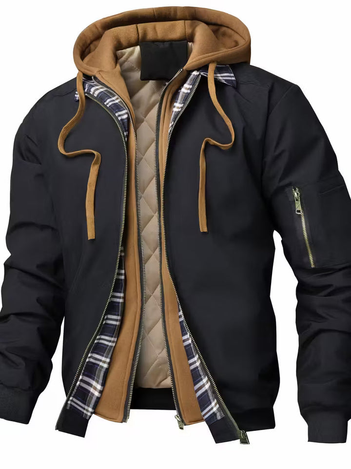 Sylvain™ Kapuzen Jacke Im Luftwaffe Stil Mit Reissverschluss