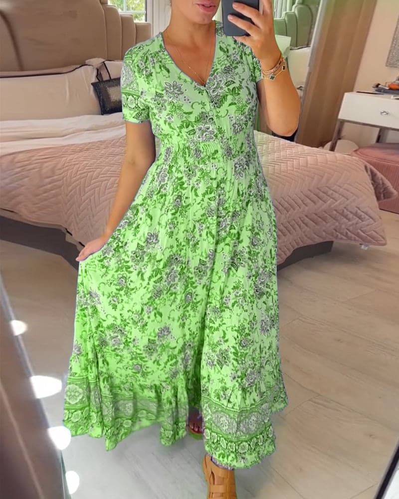 ELLA - Elegantes Boho-Kleid mit Bauchabdeckung