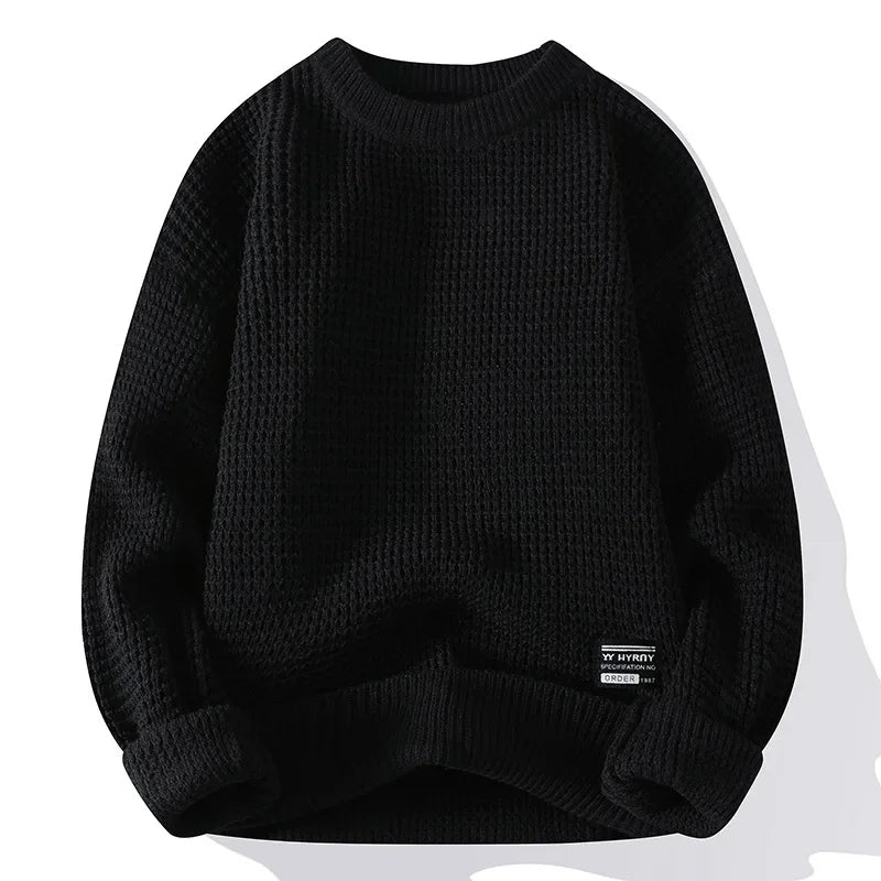 Henning™  Waffelgestrickter Pullover Mit Langen Ärmeln