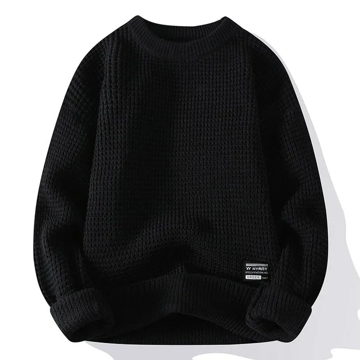 Henning™  Waffelgestrickter Pullover Mit Langen Ärmeln
