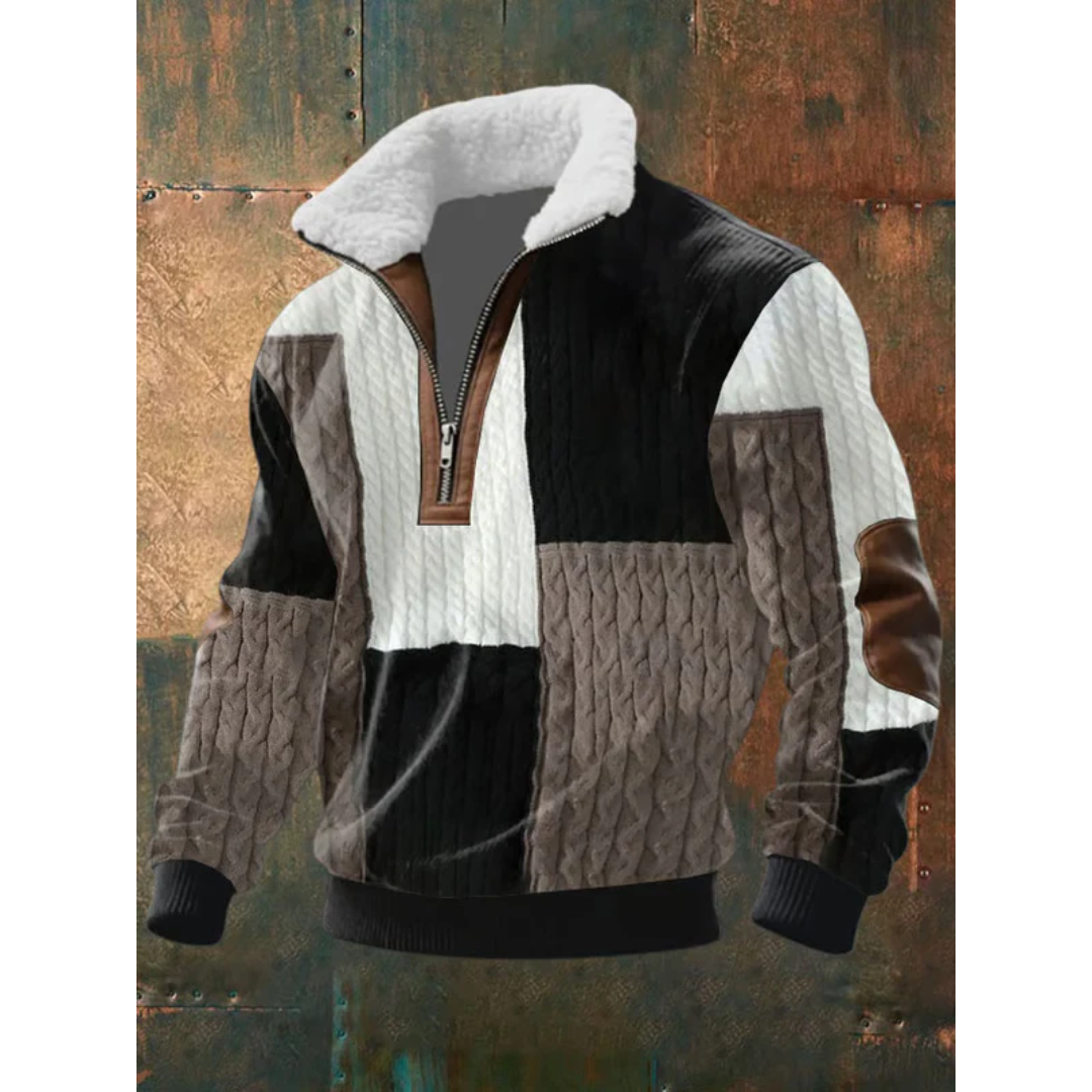 ADRIAN - Fleece mit Stehkragen, Reissverschluss und hohem Kragen