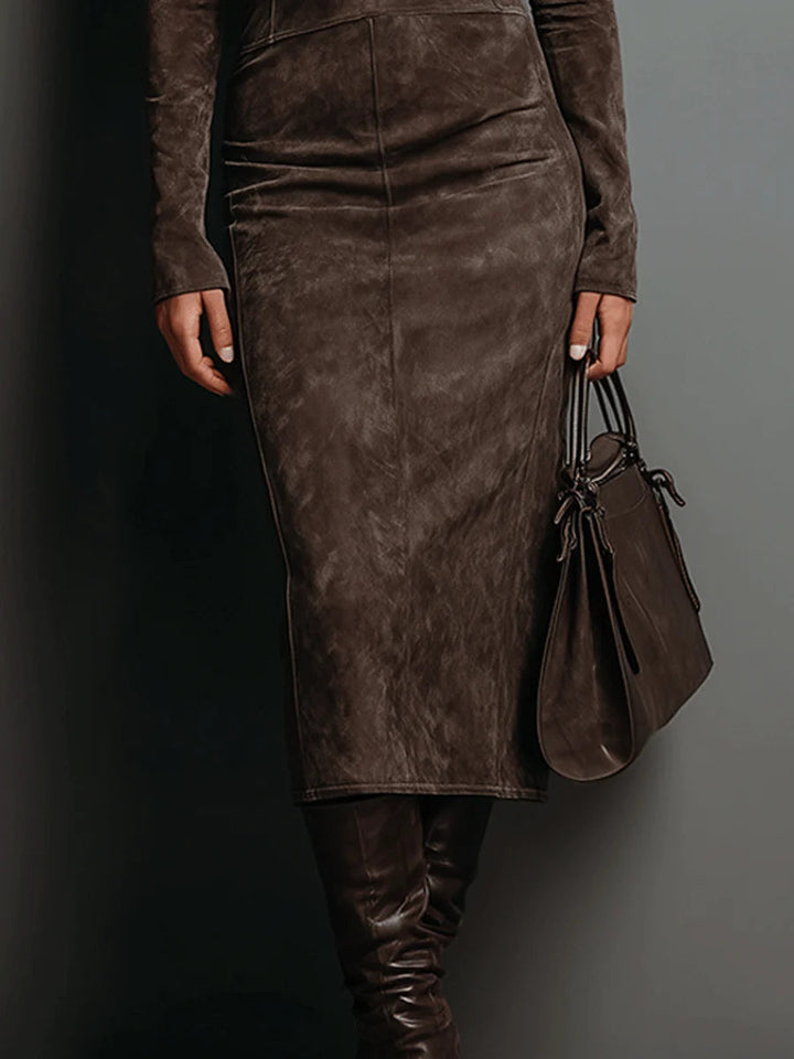 Giada - Midi-Kleid aus Wildleder-Optik