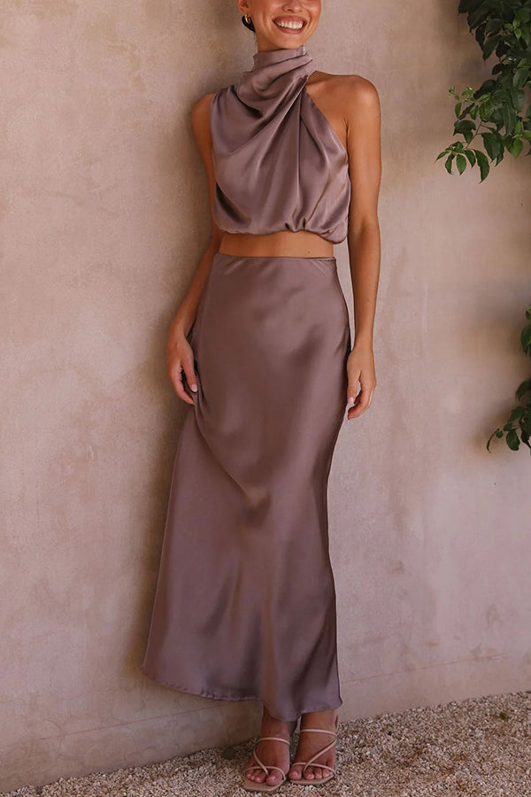 JULIA - Zweiteilige Satin-Kleid-Sets