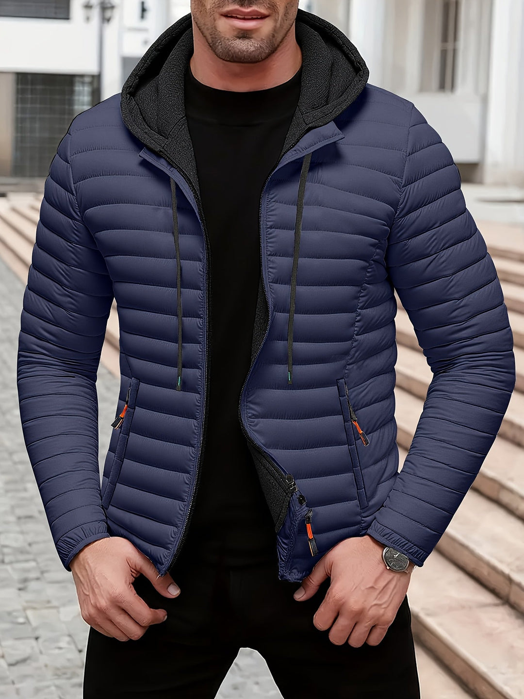 Dielmar™ Gesteppte Kapuzenjacke Mit Frontreissverschluss