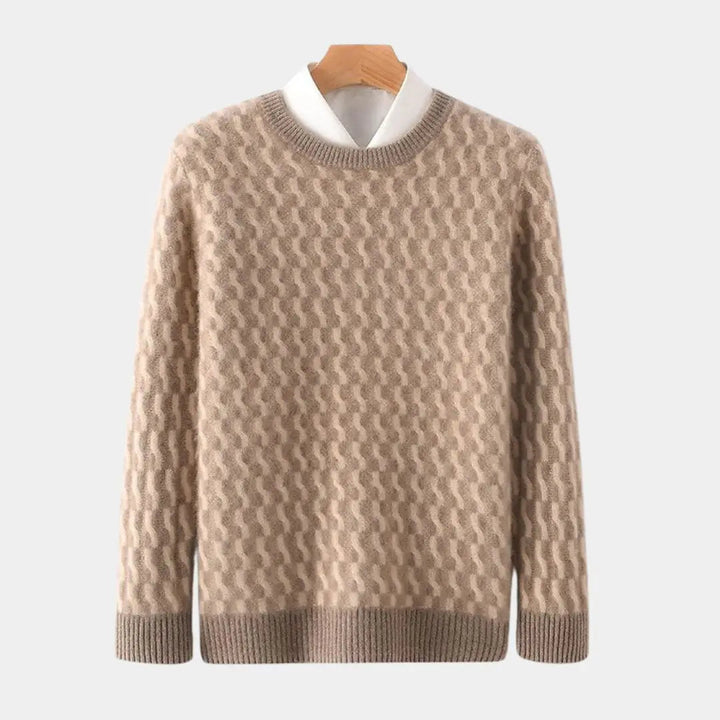 Geometrischer Pullover mit Rundhalsausschnitt