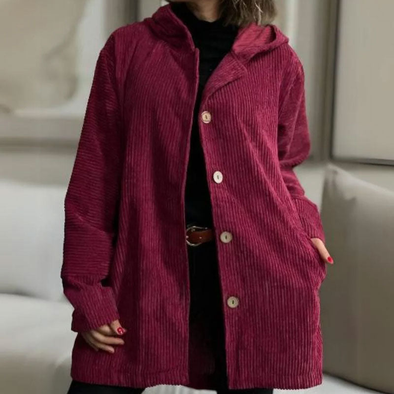 AVERY - Lässige Samt-Hoodiejacke für den Herbst
