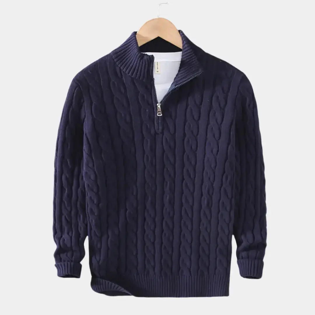 Exquisiter Pullover mit halbem Reissverschluss