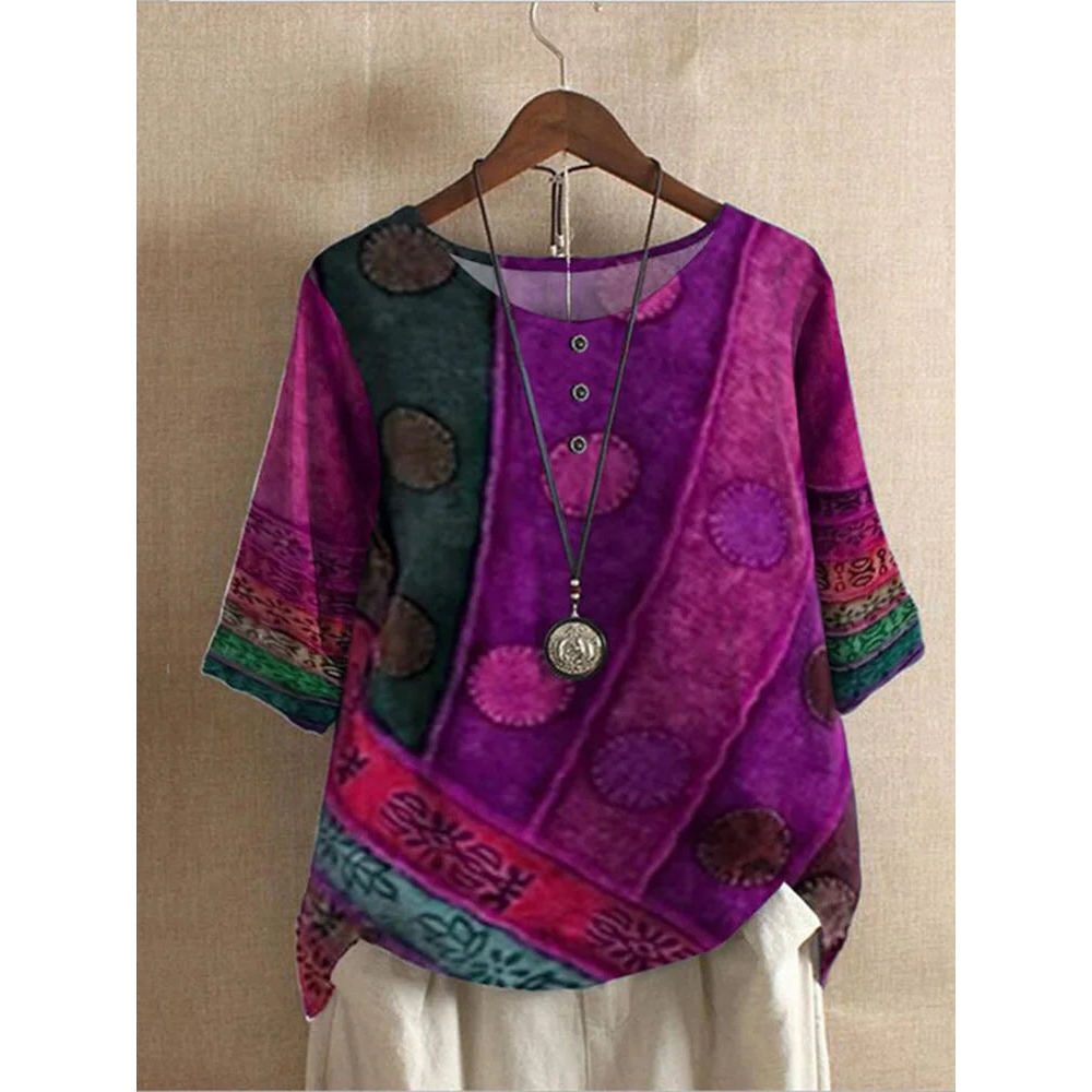 Greta - Top Bohemien Colorato