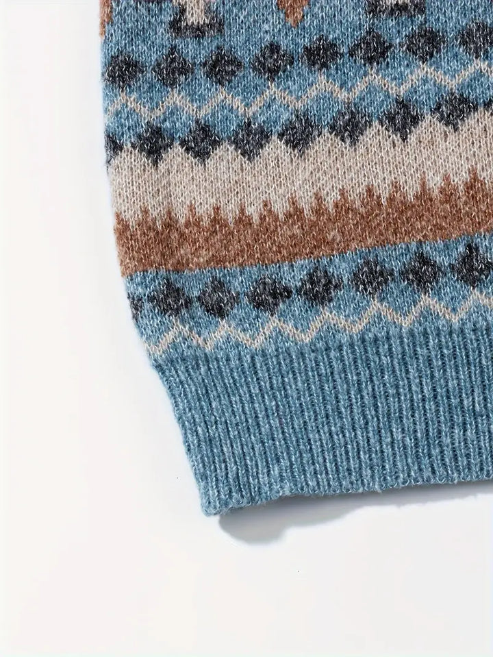Hartman Lässiger Geometrischer Strick Pullover