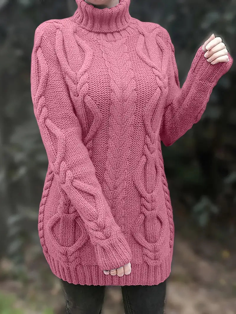 Narda™ Damen Rollkragen Kleid