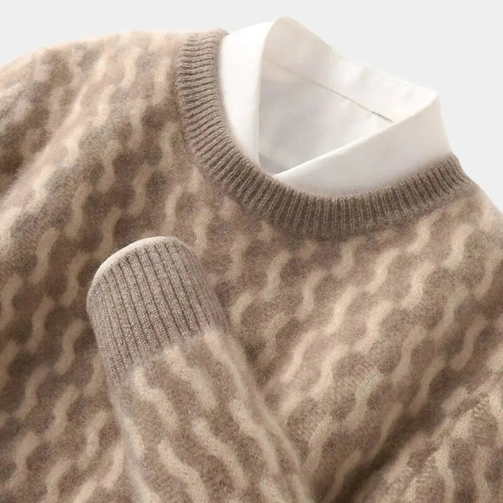 Geometrischer Pullover mit Rundhalsausschnitt
