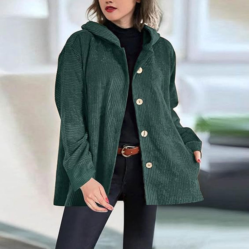 AVERY - Lässige Samt-Hoodiejacke für den Herbst