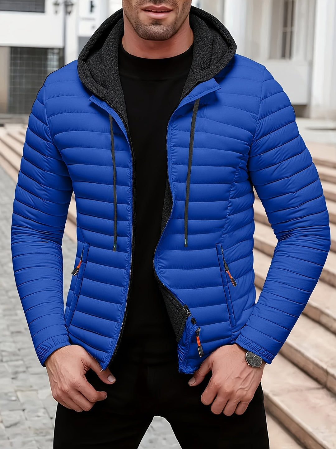 Dielmar™ Gesteppte Kapuzenjacke Mit Frontreissverschluss