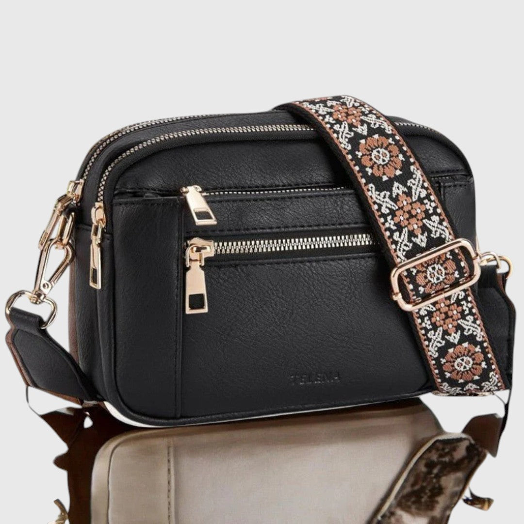 Sharena – Schultertasche Mit Blumenriemen