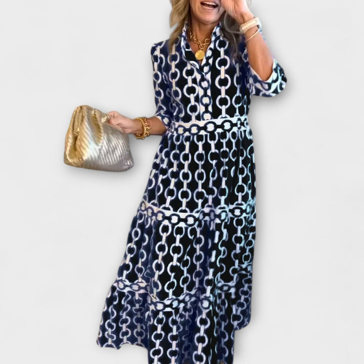 URSULA - Midi-Kleid mit Kettenmuster