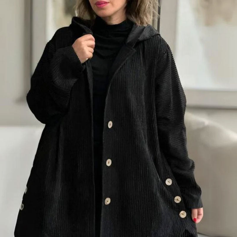 AVERY - Lässige Samt-Hoodiejacke für den Herbst
