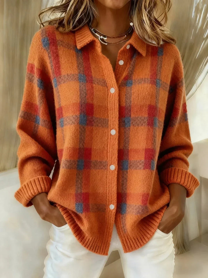 Sandra Karierter Strickpullover