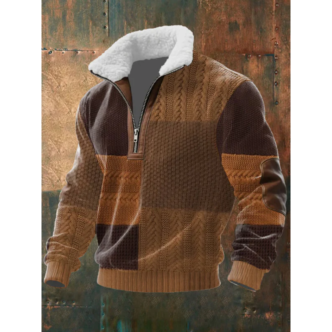 ADRIAN - Fleece mit Stehkragen, Reissverschluss und hohem Kragen