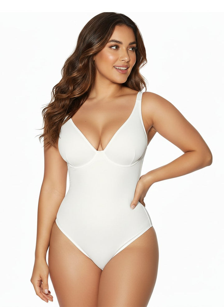 Damen Shaping-Bodysuit mit tiefem V-Ausschnitt