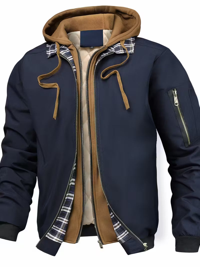 Sylvain™ Kapuzen Jacke Im Luftwaffe Stil Mit Reissverschluss