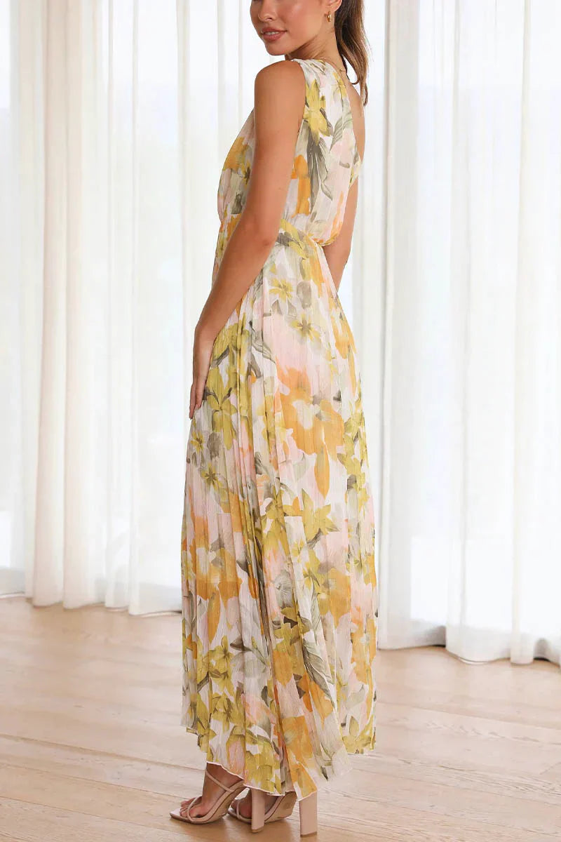 MARIE - Bedrucktes asymmetrisches Kleid