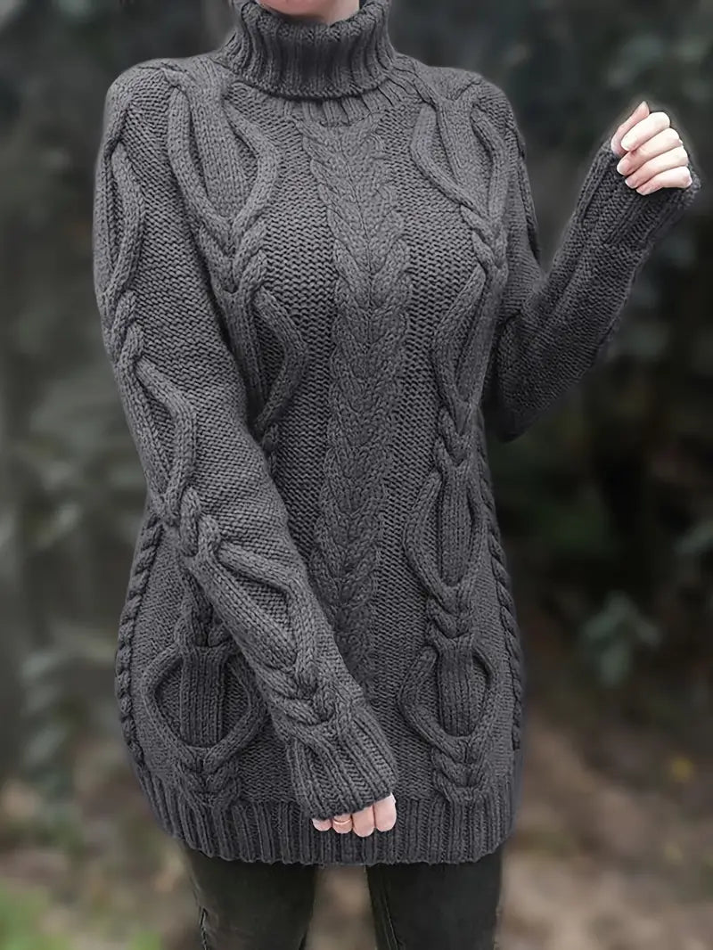 Narda™ Damen Rollkragen Kleid
