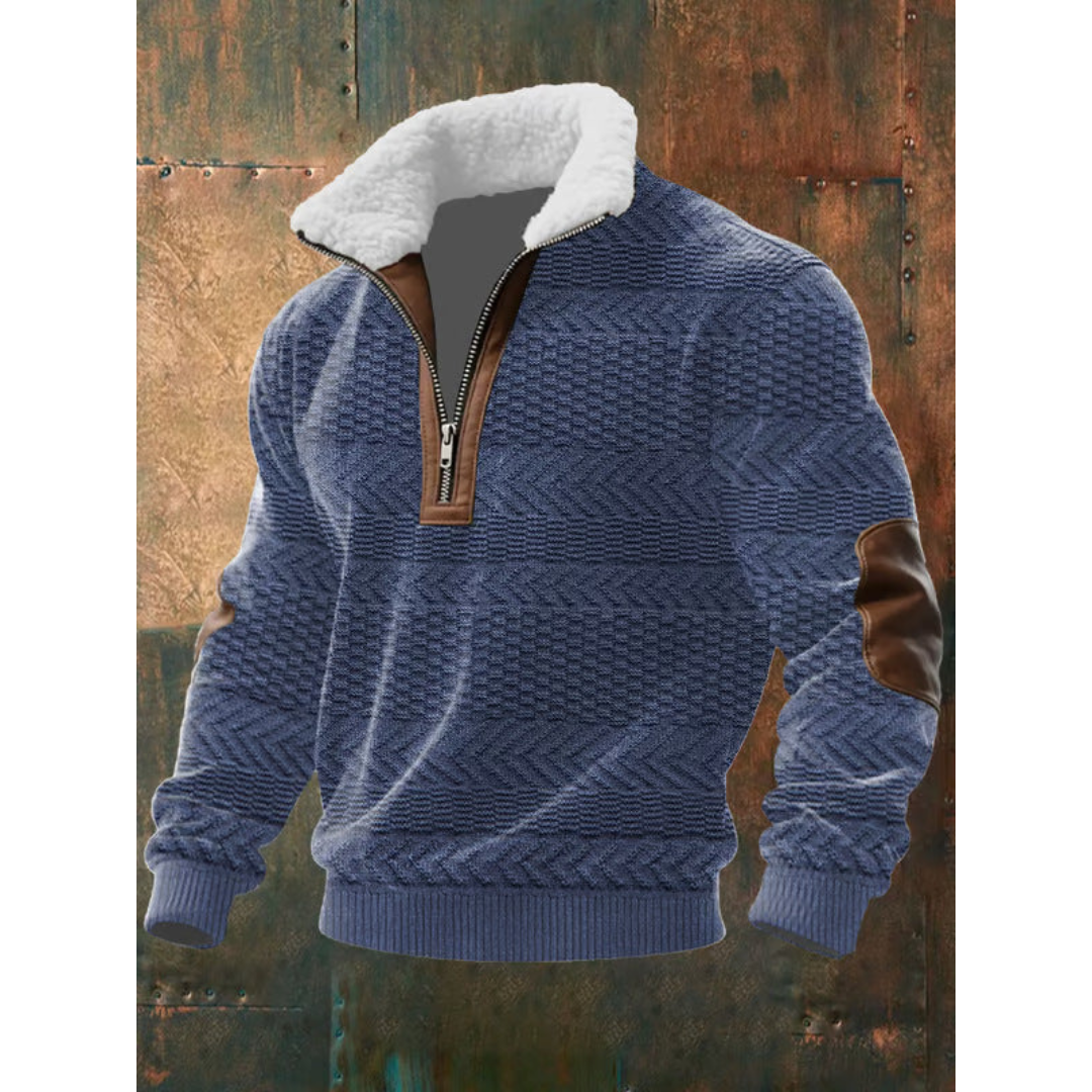 ADRIAN - Fleece mit Stehkragen, Reissverschluss und hohem Kragen