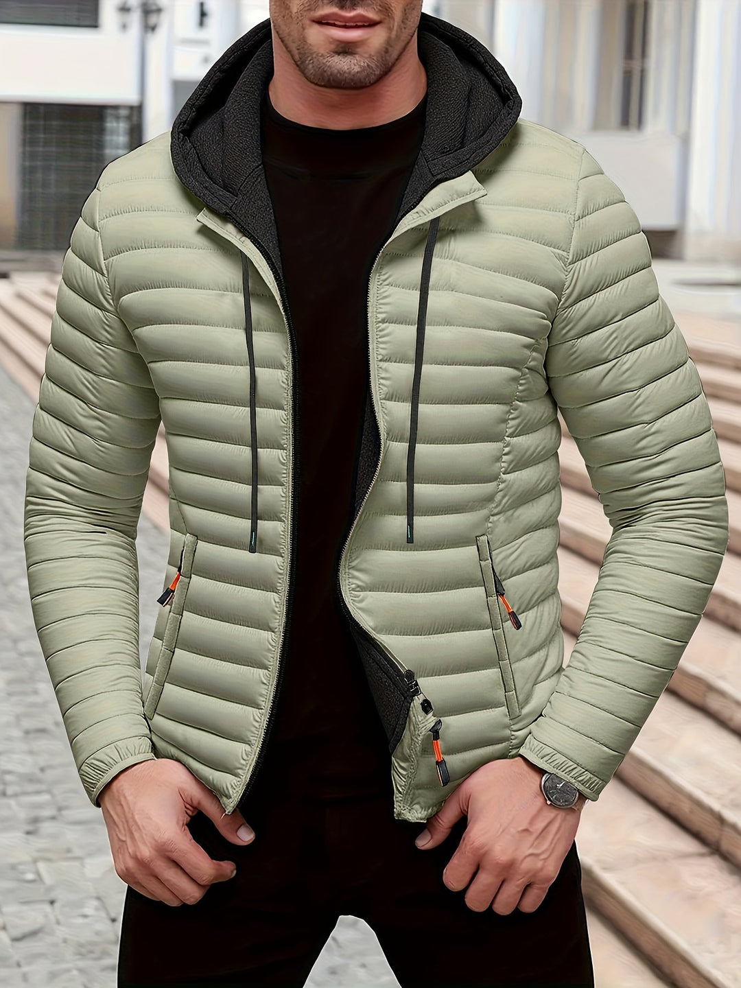 Dielmar™ Gesteppte Kapuzenjacke Mit Frontreissverschluss